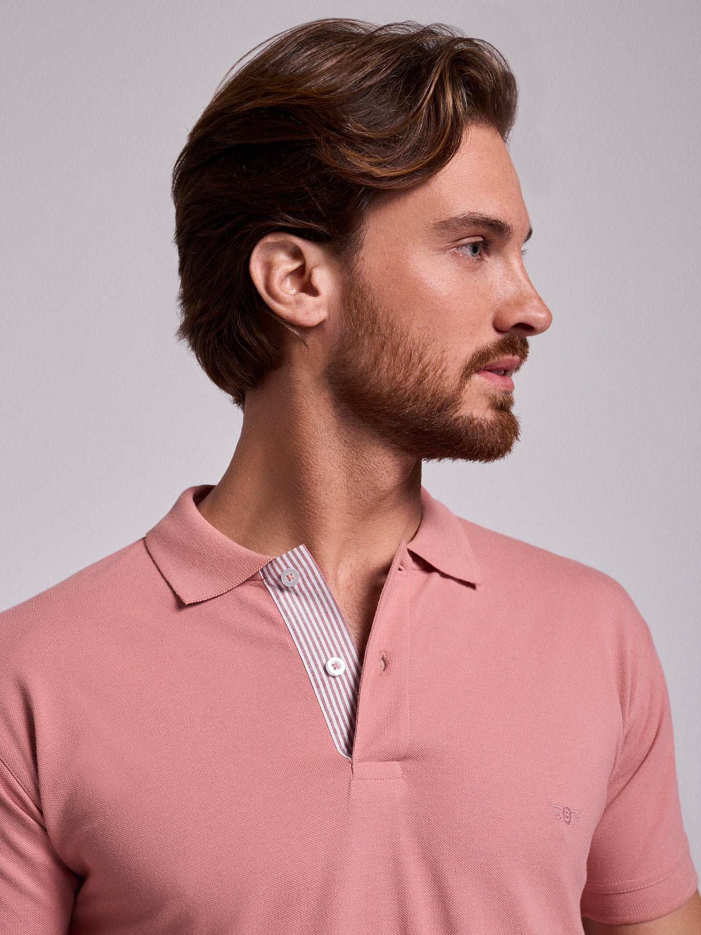 Polo Rosa Manga Curta Regular Fit Mr. Blue