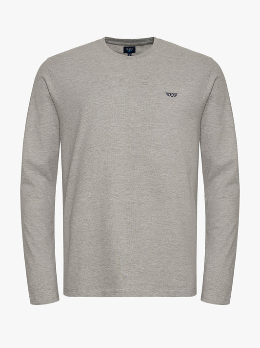 CAMISETA ALGODÓN GRIS MANGA LARGA REGULAR FIT MR. AZUL