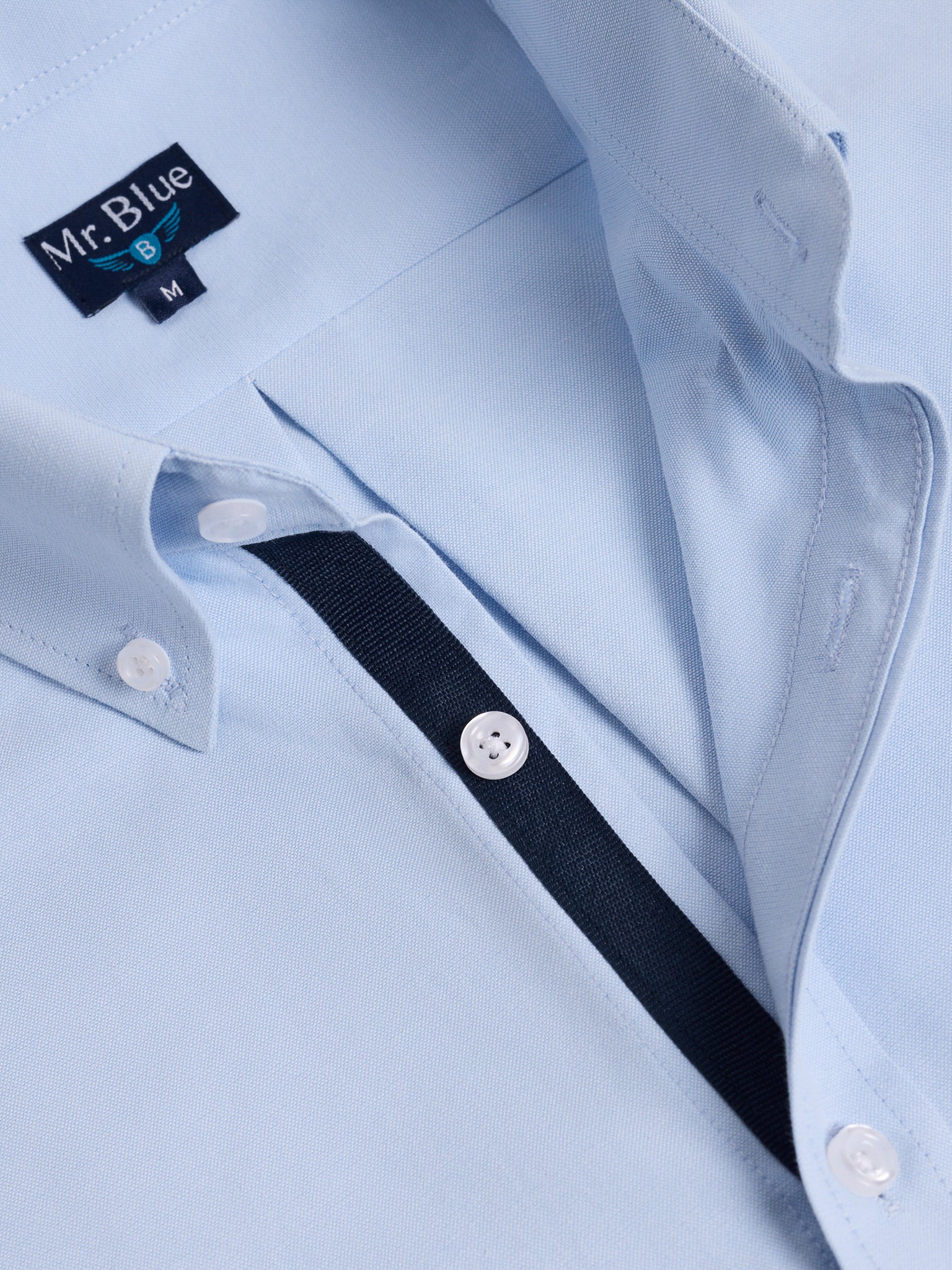 Camisa Algodão Azul Manga Comprida Regular Fit Mr. Blue