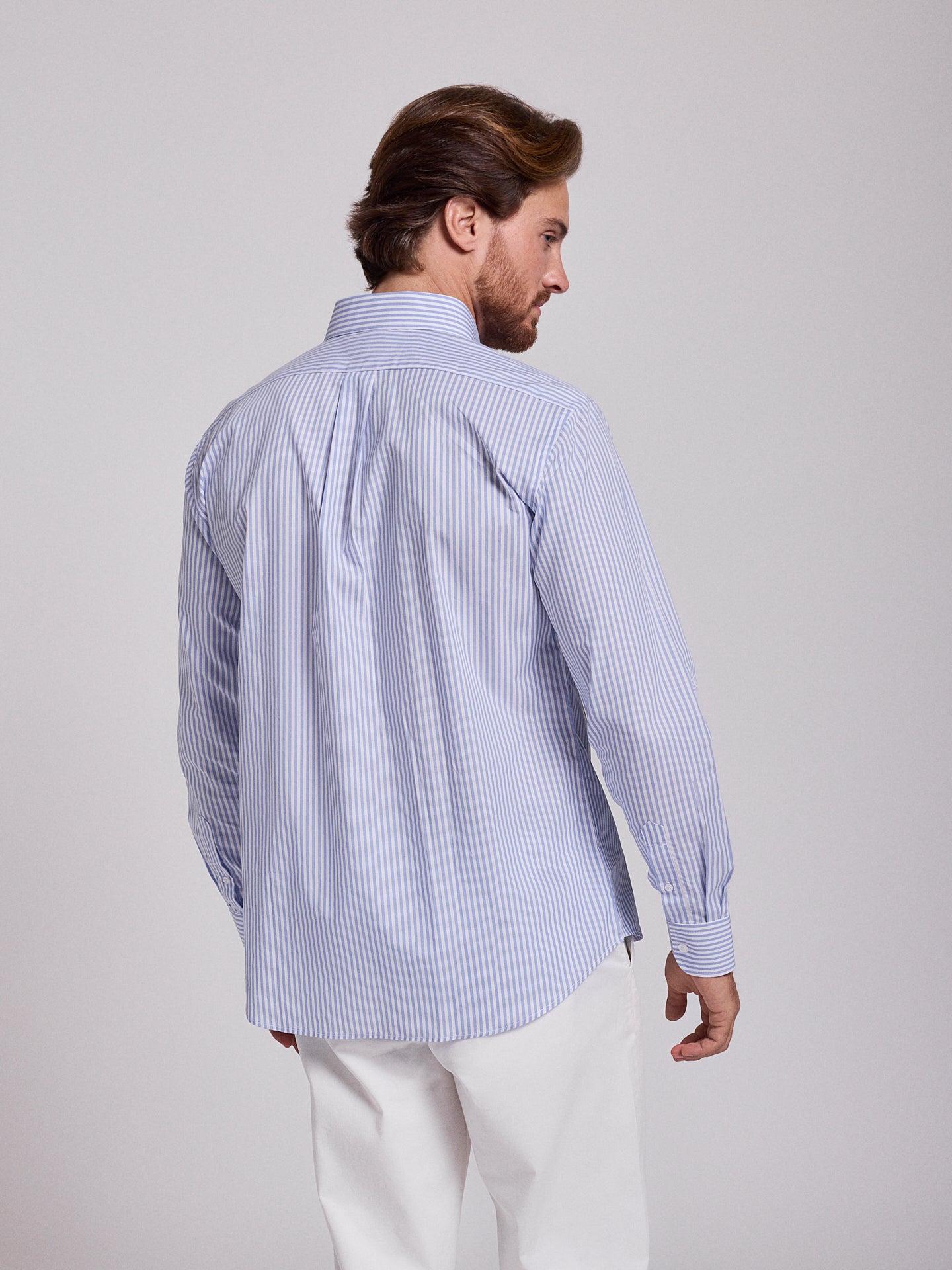 Camisa Algodão Azul Manga Comprida Regular Fit Mr. Blue