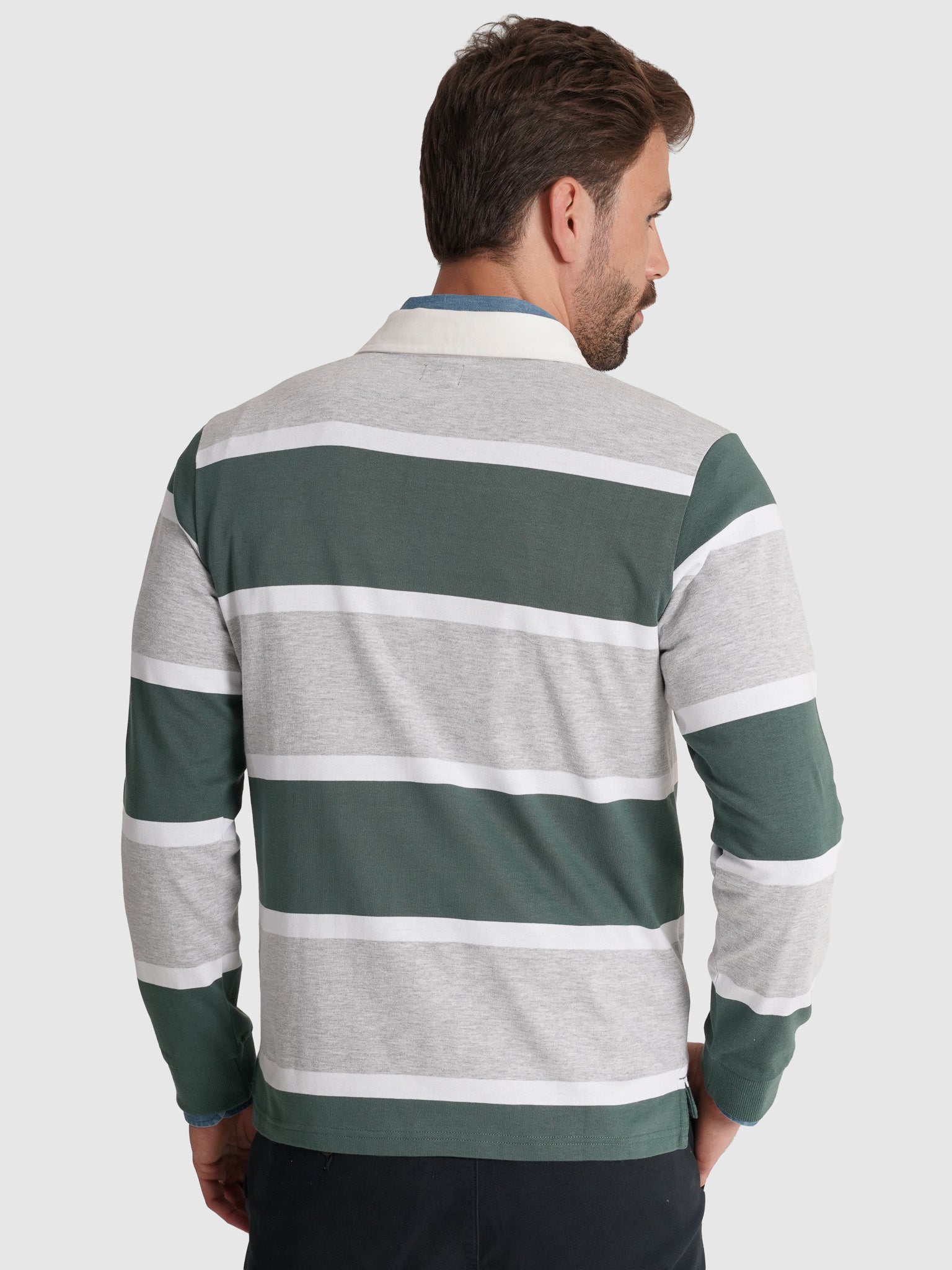 Rugbie Algodão Verde Manga Comprida Regular Fit Mr. Blue