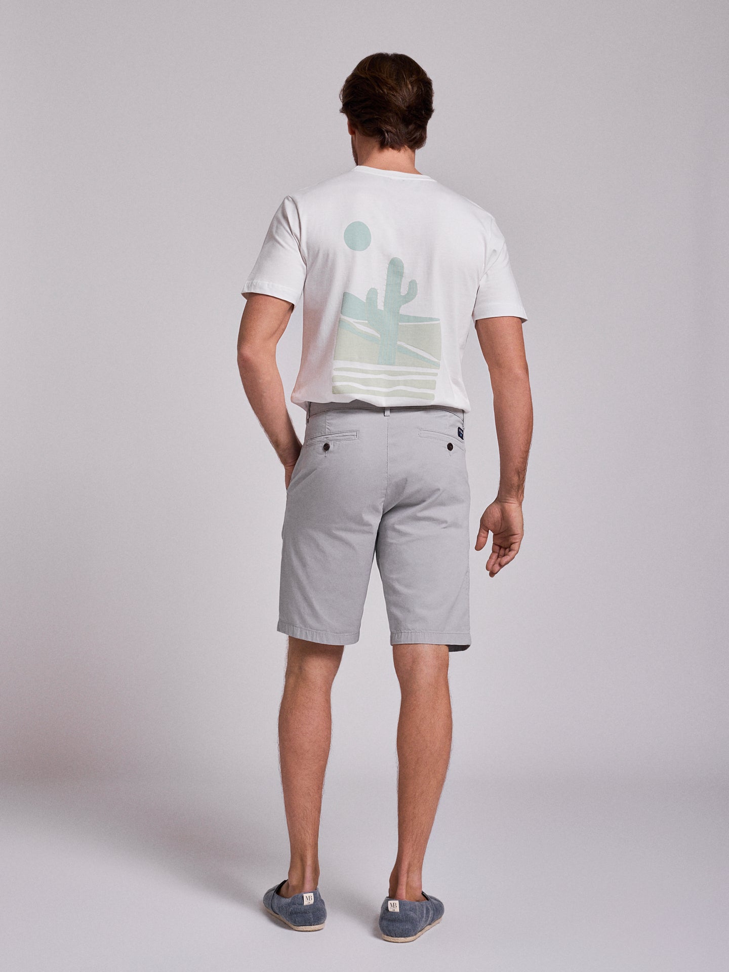 Bermuda Algodão Cinzentos Regular Fit Mr. Blue