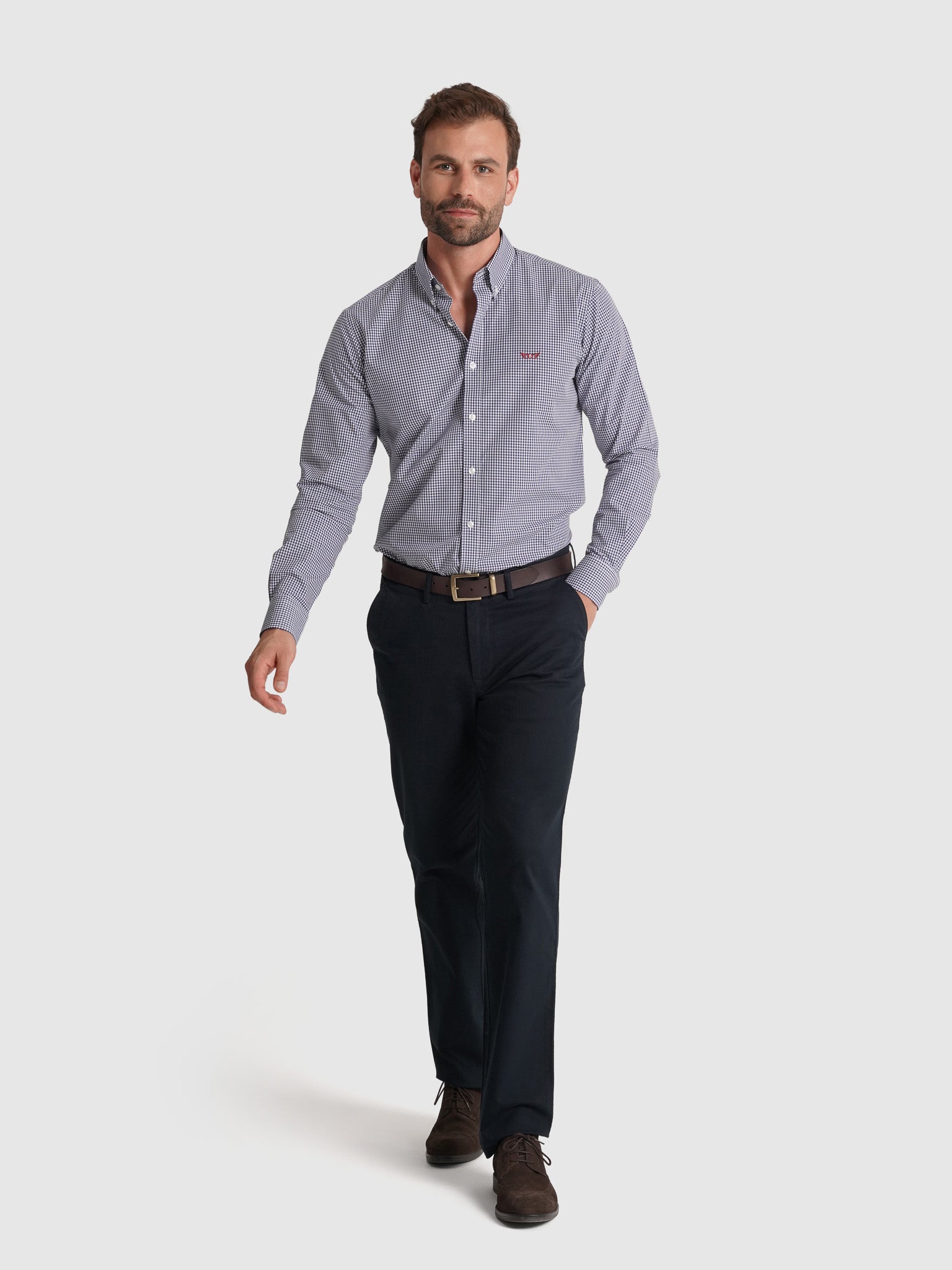 Camisa Algodão Azul Manga Comprida Regular Fit Mr. Blue