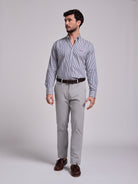 Camisa Algodão Azul Manga Comprida Regular Fit Mr. Blue