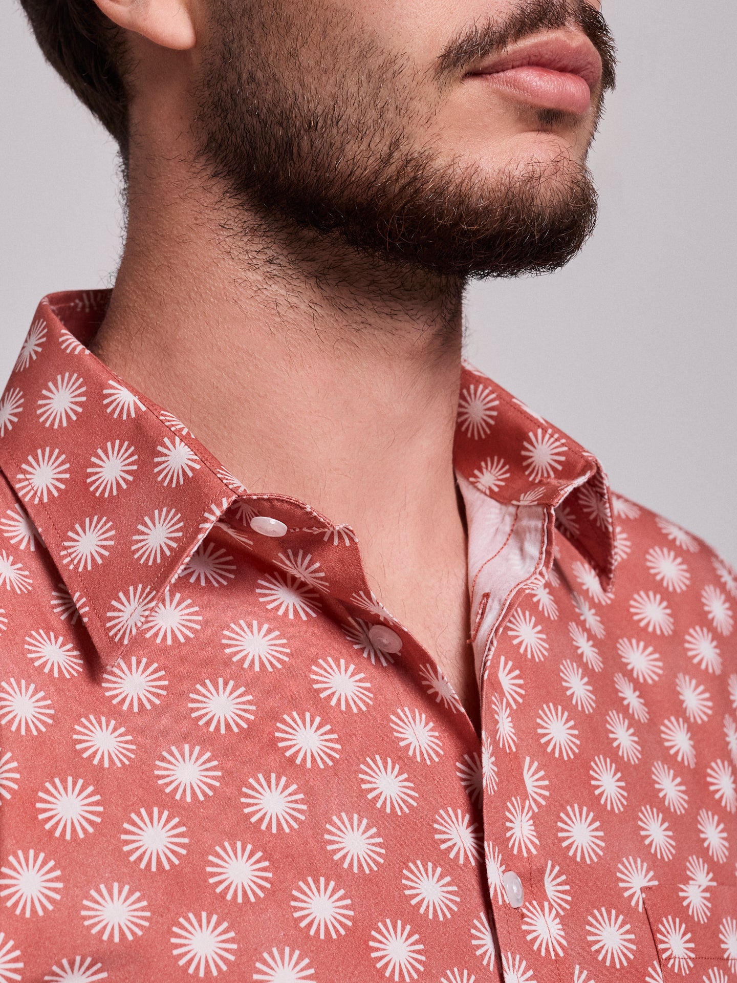 Camisa Algodão Rosa Manga Curta Regular Fit Mr. Blue