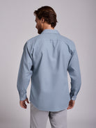 Camisa Algodão Azul Manga Comprida Regular Fit Mr. Blue