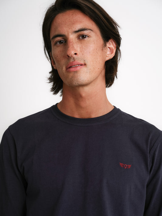 CAMISETA ALGODÓN AZUL MANGA LARGA REGULAR FIT MR. AZUL