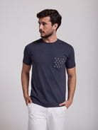 T-shirt Algodão Azul Manga Curta Regular Fit Mr. Blue