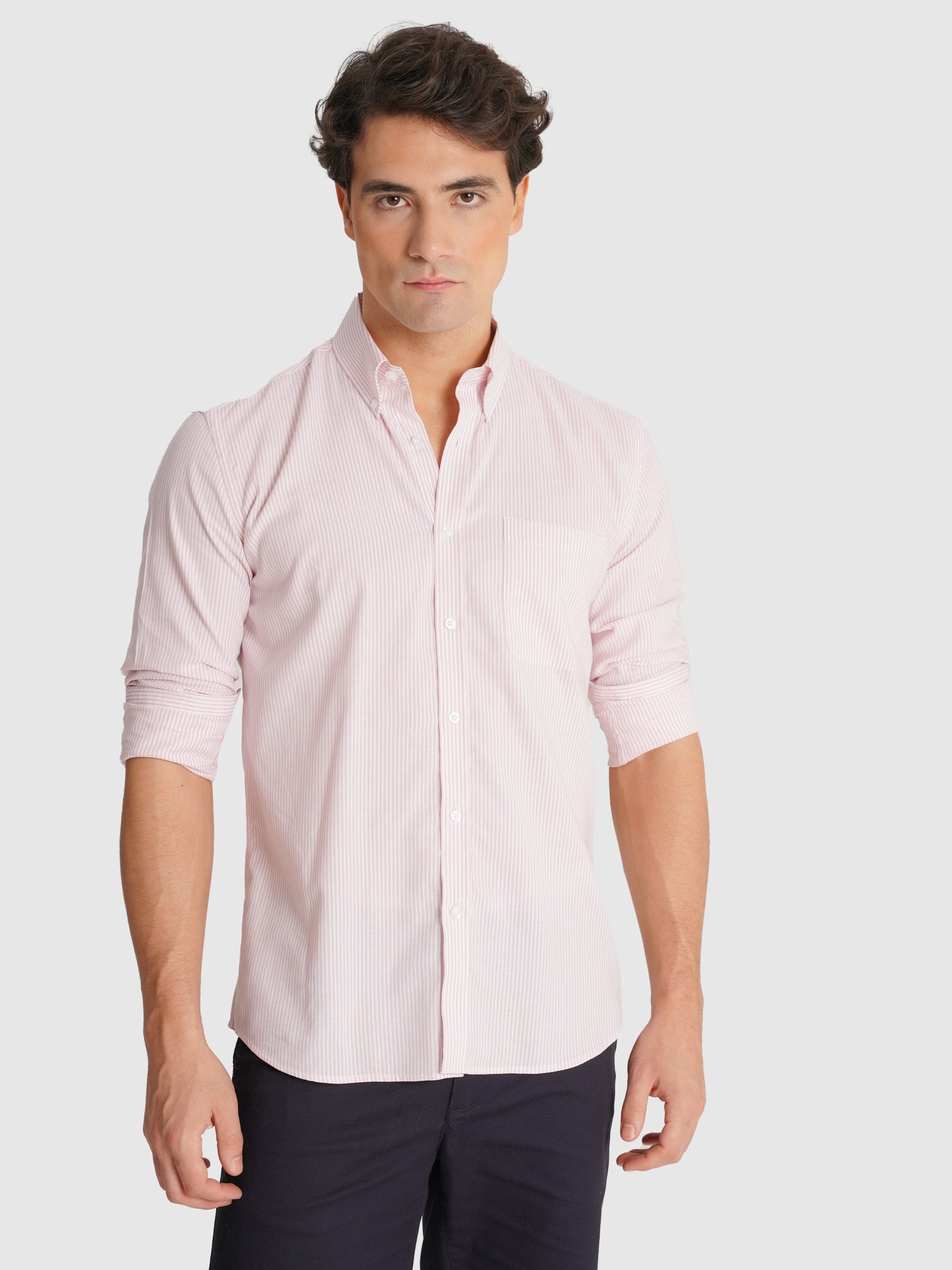 CAMISA MANGA LARGA VERDE REGULAR FIT MR. AZUL