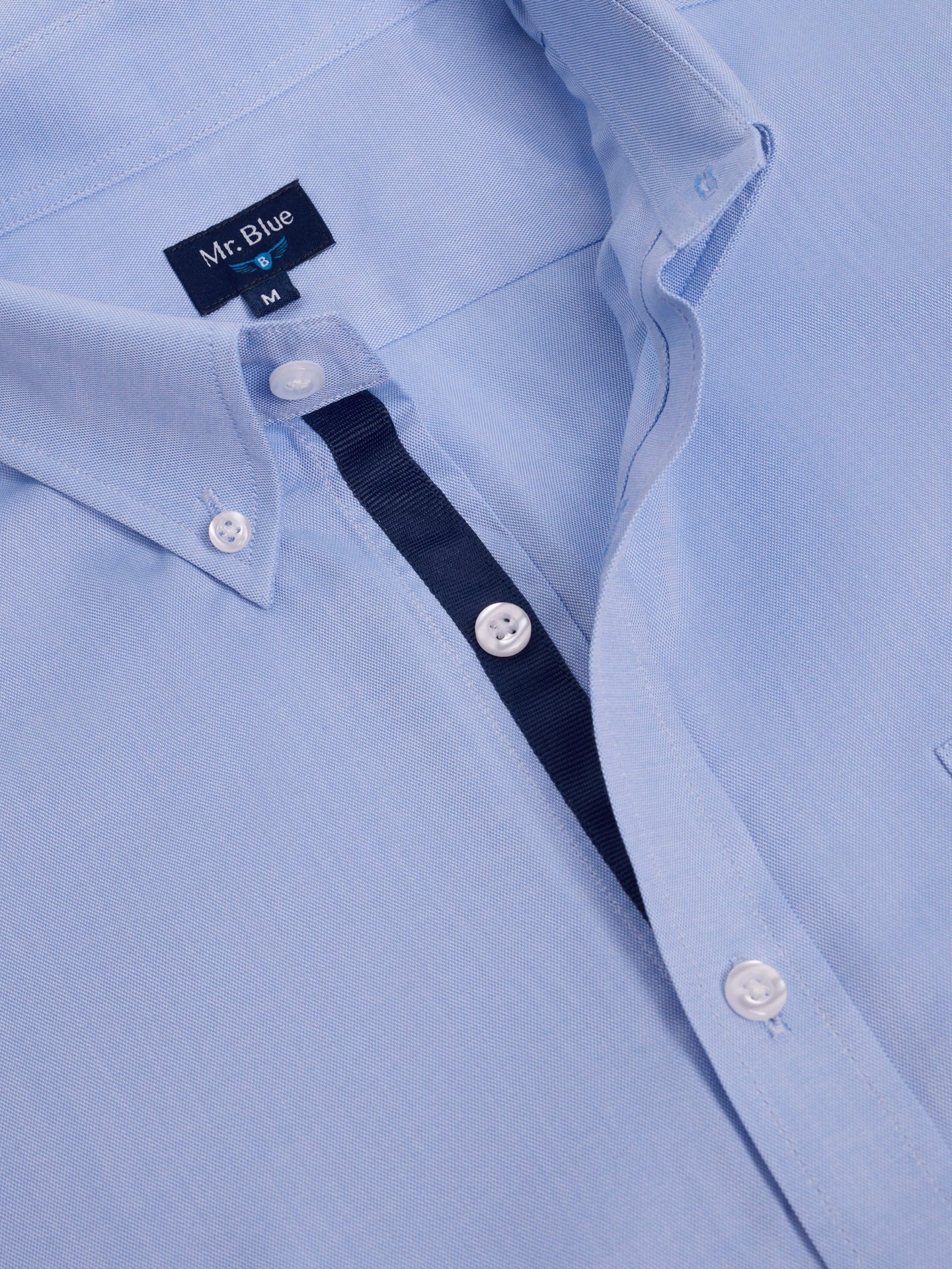 Camisa Algodão Azul Manga Comprida Regular Fit Mr. Blue