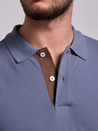 Polo Azul Manga Curta Regular Fit Mr. Blue