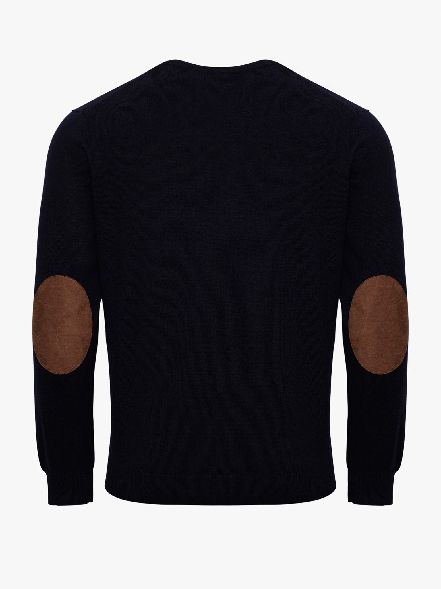 Pullover Caxemira Azul Com Cotoveleira Regular Fit Mr. Blue