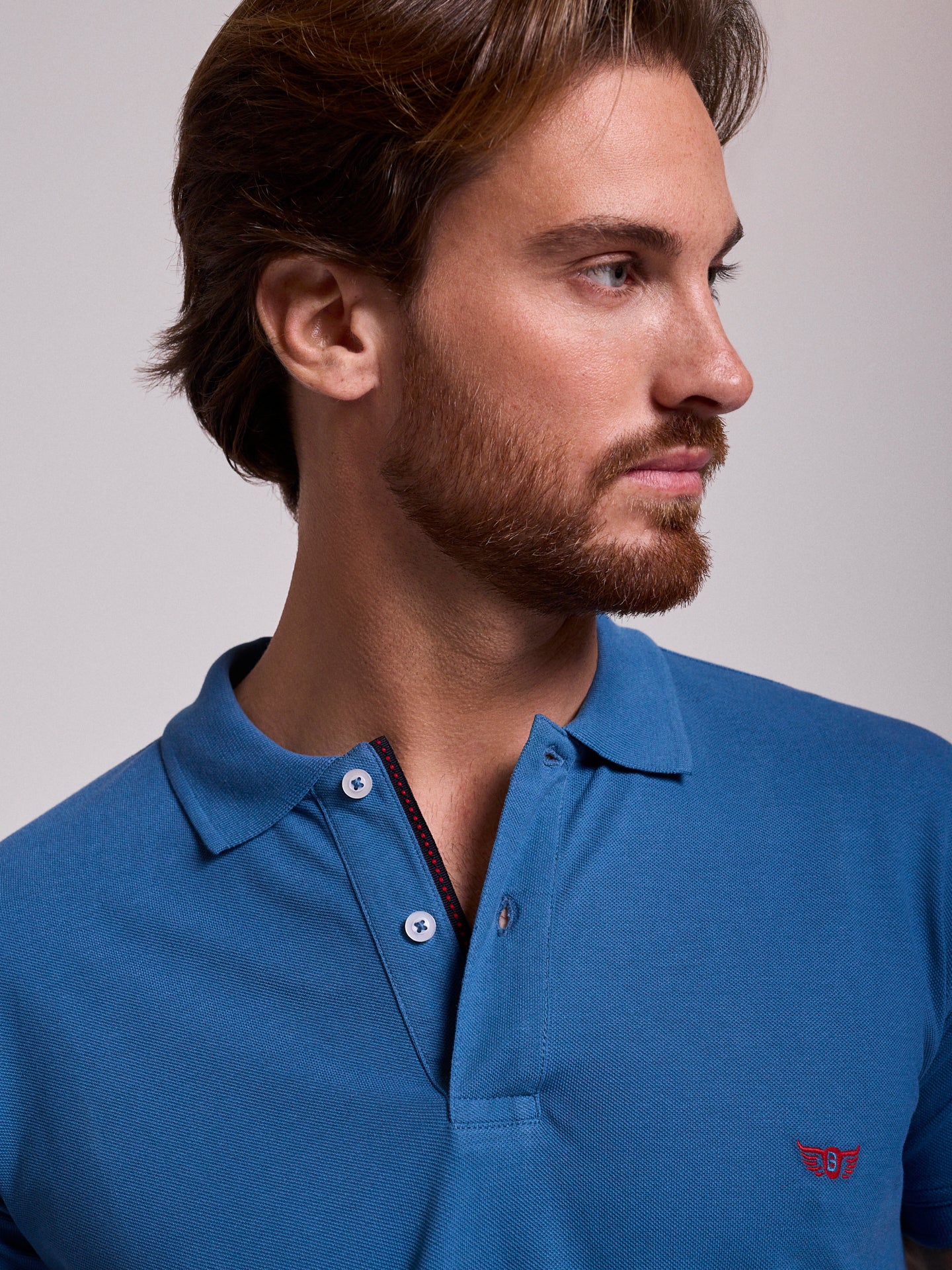 Polo Azul Manga Curta Regular Fit Mr. Blue