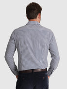 Camisa Algodão Azul Manga Comprida Slim Fit Mr. Blue