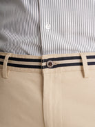 BEIGE STRUCTURED TROUSERS REGULAR FIT MR. BLUE