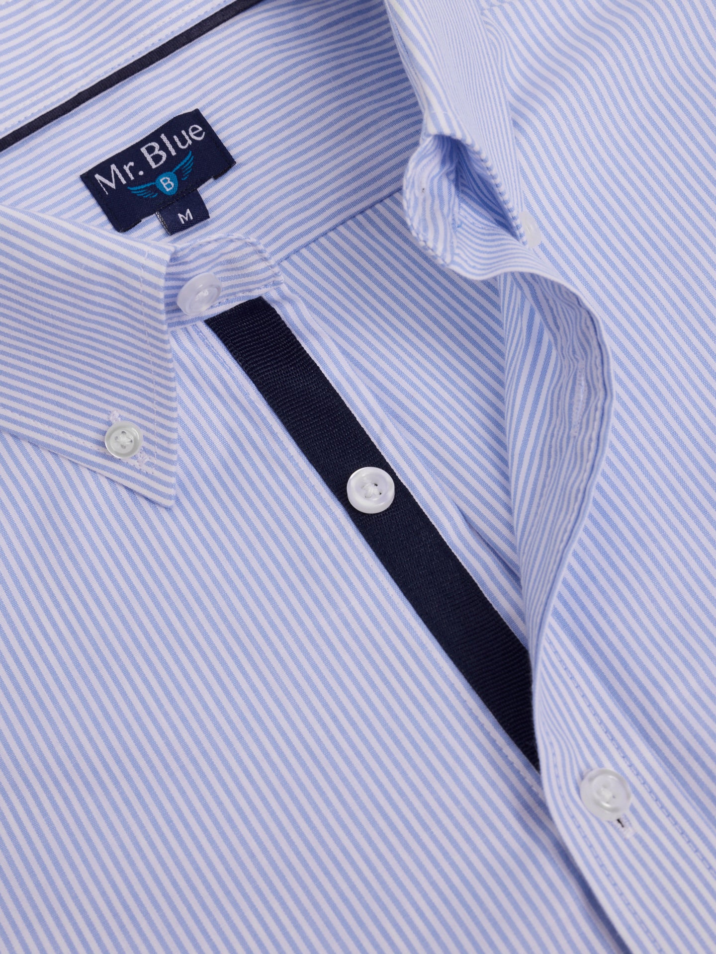 Camisa Algodão Azul Manga Comprida Regular Fit Mr. Blue