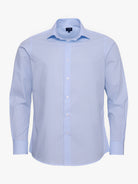 Camisa Algodão Azul Manga Comprida Slim Fit Mr. Blue