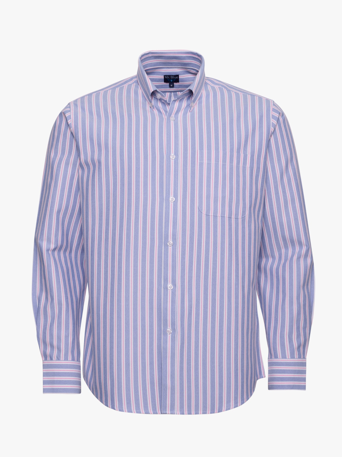 Camisa Algodão Azul Manga Comprida Regular Fit Mr. Blue