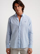 CAMISA LINHO AZUL MANGA COMPRIDA REGULAR FIT MR. BLUE