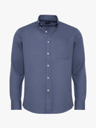 Camisa Algodão Azul Manga Comprida Regular Fit Mr. Blue