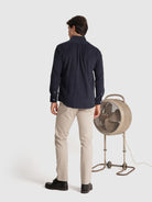 Camisa Algodão Azul Manga Comprida Regular Fit Mr. Blue