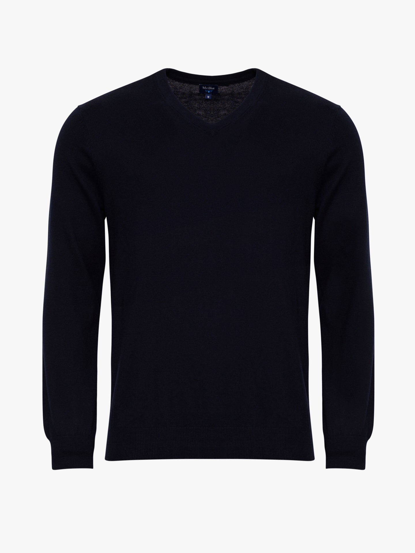 PULLOVER FINO AZUL COM COTOVELEIRA REGULAR FIT MR. BLUE