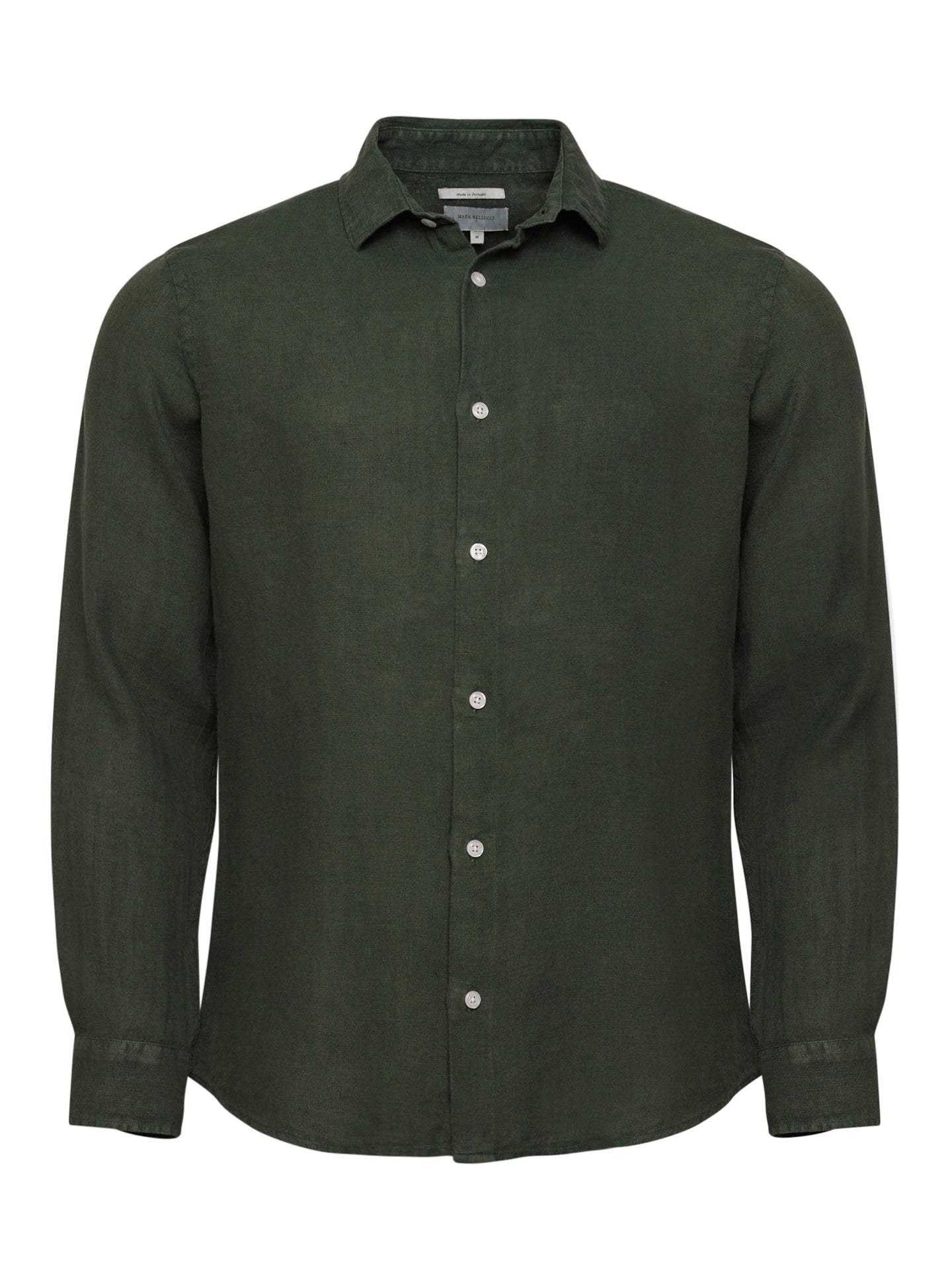 Camisa Linho Verde Manga Comprida Tailored Fit Mr. Blue