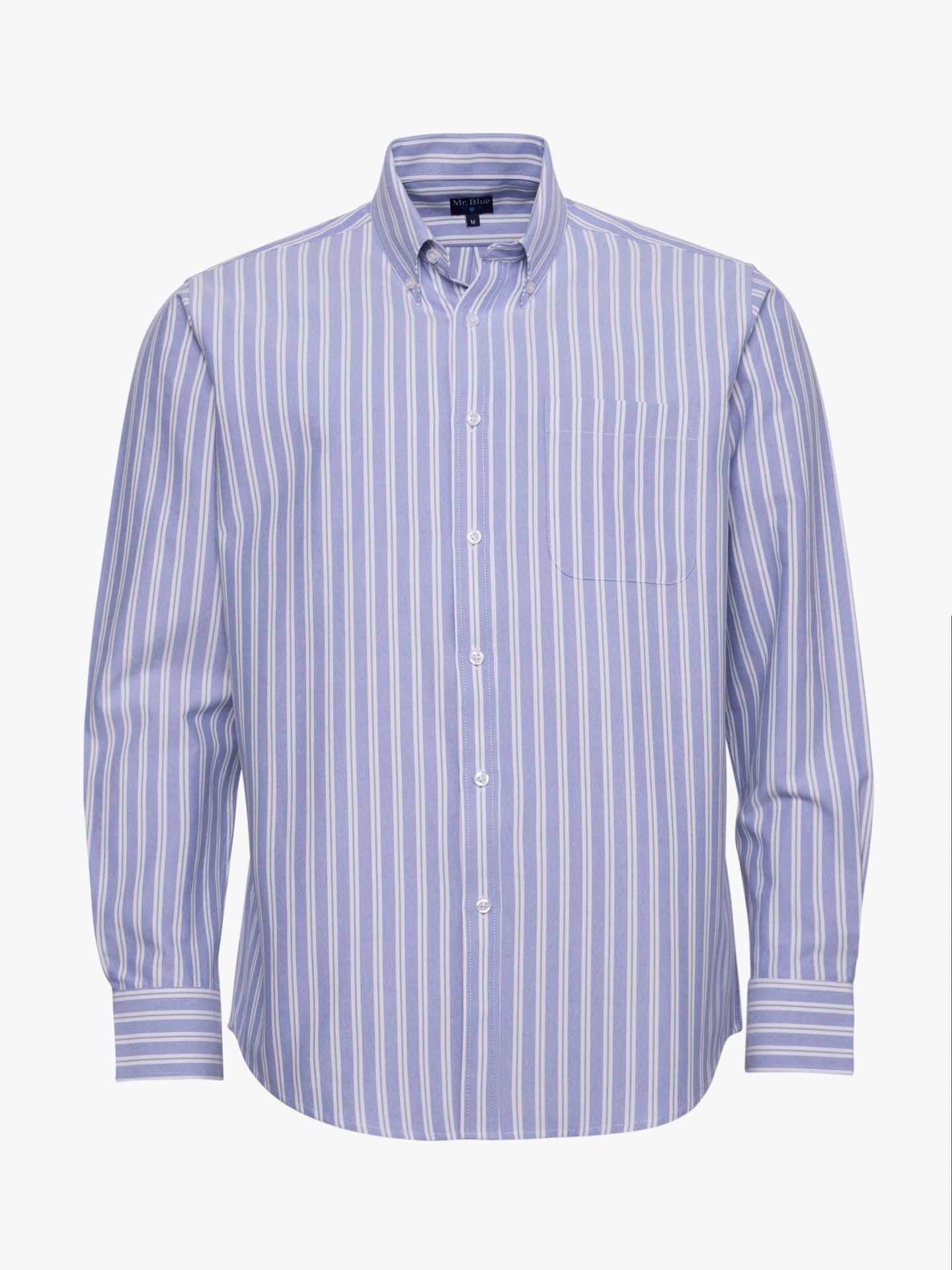 Camisa Algodão Azul Manga Comprida Regular Fit Mr. Blue