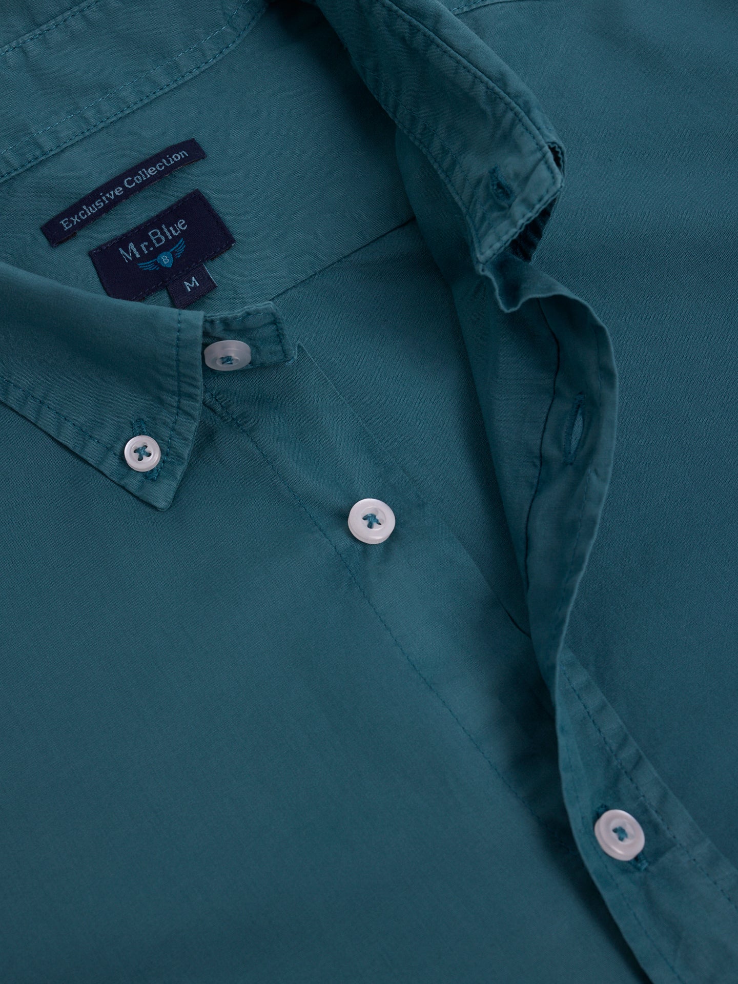 Camisa Algodão Azul Manga Comprida Regular Fit Mr. Blue