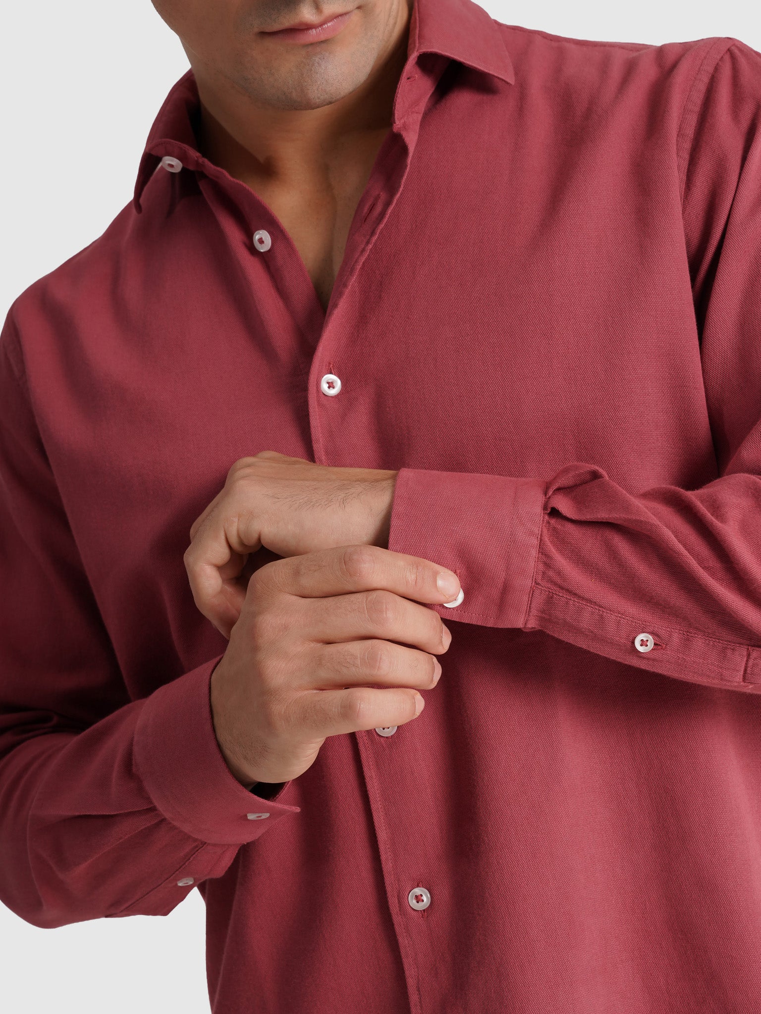 CAMISA ALGODÃO VERMELHA MANGA COMPRIDA REGULAR FIT MARK BELLUCCI