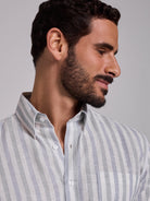 Camisa Linho Verde Manga Comprida Regular Fit Mr. Blue