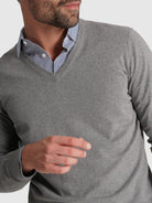 Pullover Caxemira Cinzento Manga Comprida Regular Fit Mr. Blue