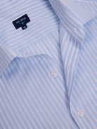 Camisa Algodão Azul Manga Comprida Slim Fit Mr. Blue