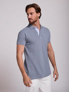 Polo Azul Manga Curta Regular Fit Mr. Blue