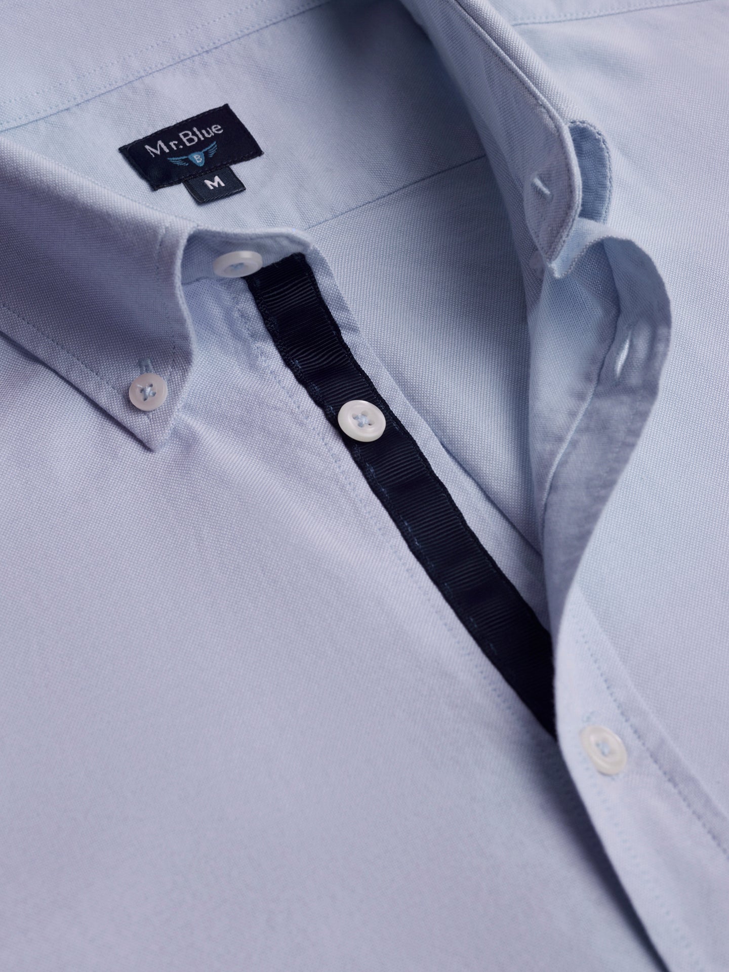 Camisa Algodão Azul Manga Comprida Regular Fit Mr. Blue