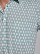 Camisa Linho Verde Manga Curta Regular Fit Mr. Blue