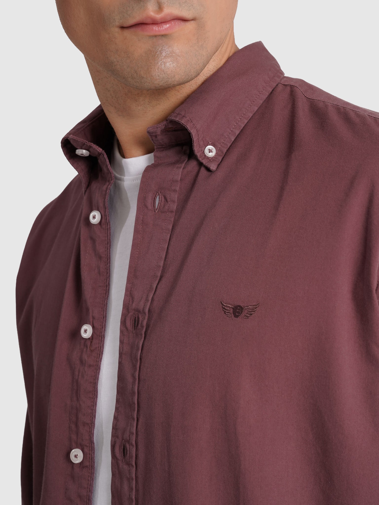 Camisa Algodão Rosa Manga Comprida Regular Fit Mr. Blue