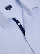 Camisa Algodão Azul Manga Comprida Slim Fit Mr. Blue