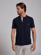 Polo Azul Manga Curta Regular Fit Mr. Blue