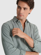 CAMISA LINO VERDE MANGA LARGA SASTRERÍA MARK BELLUCCI