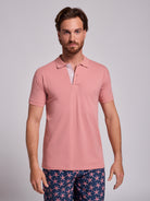 Polo Rosa Manga Curta Regular Fit Mr. Blue