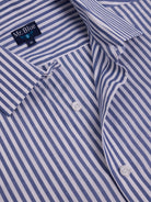 Camisa Algodão Azul Manga Comprida Slim Fit Mr. Blue