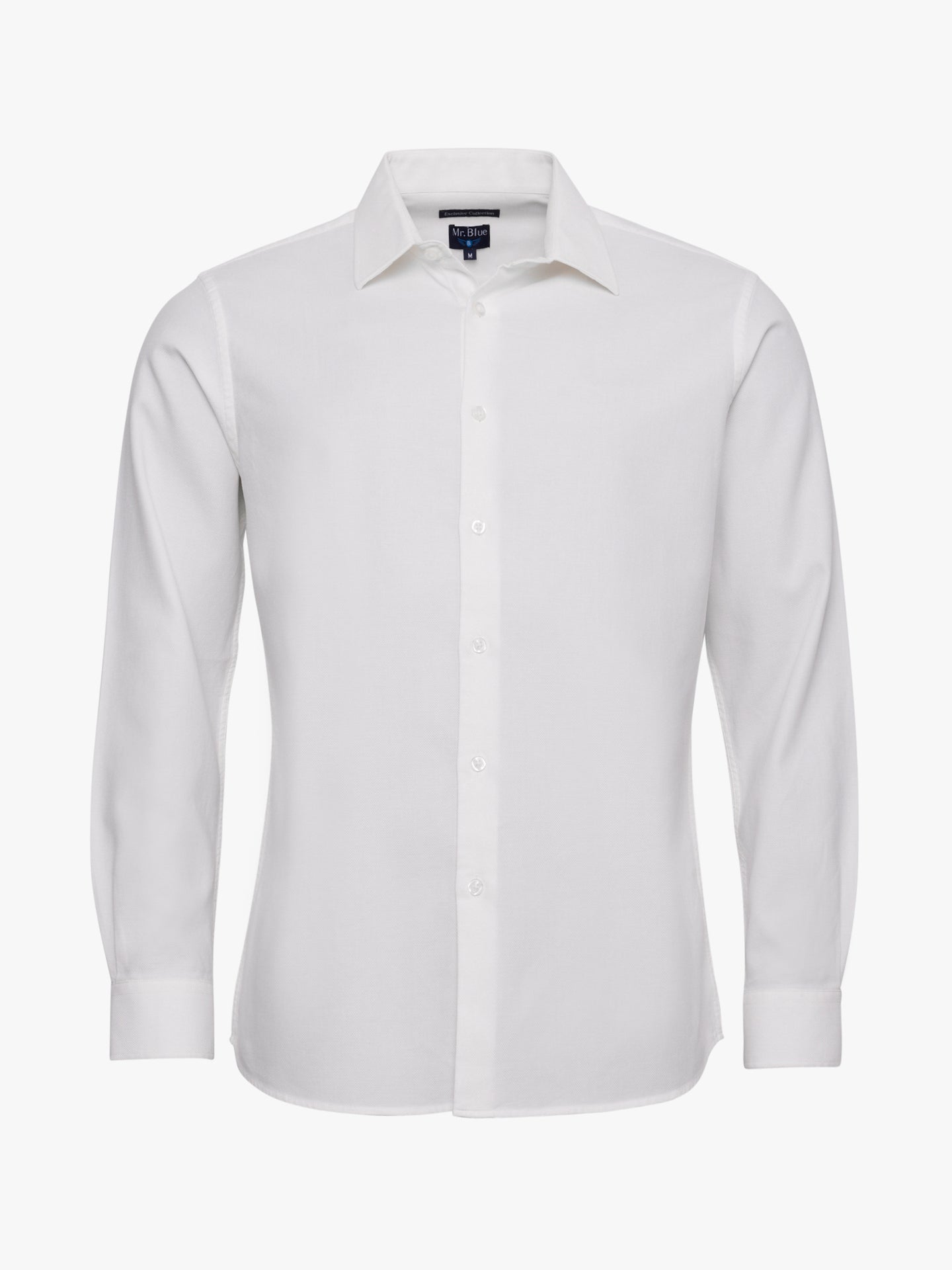 Camisa Algodão Branca Manga Comprida Regular Fit Mr. Blue