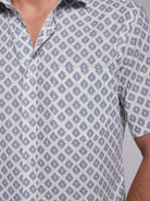 Camisa Linho Azul Manga Curta Regular Fit Mr. Blue
