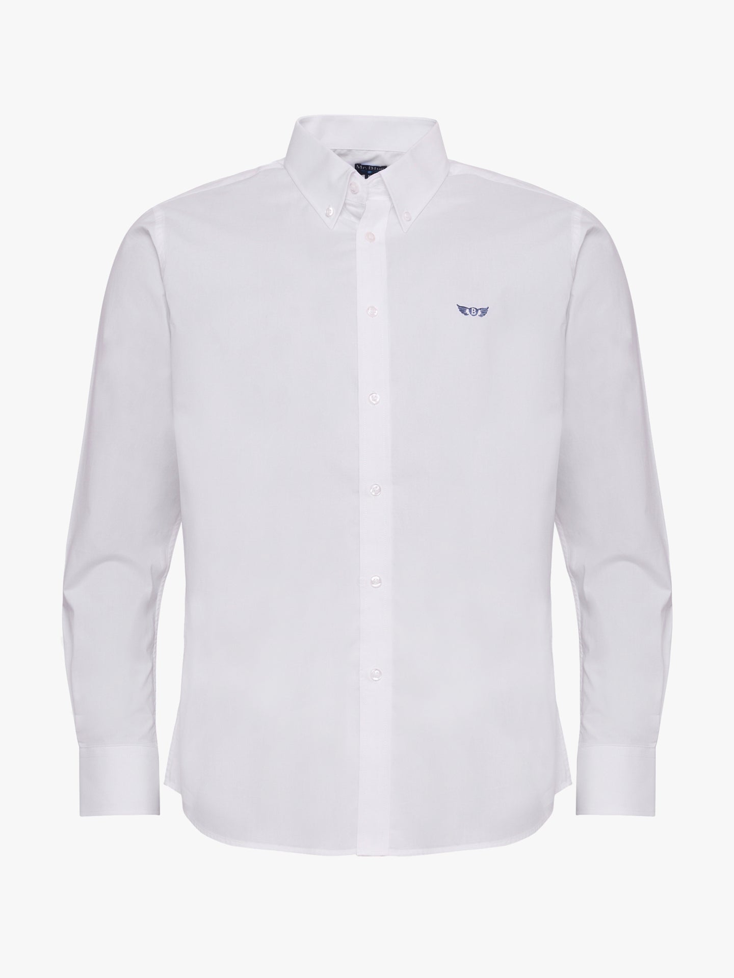 Camisa Algodão Branca Manga Comprida Regular Fit Mr. Blue