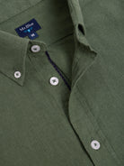 Camisa Linho Verde Manga Comprida Regular Fit Mr. Blue