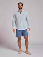 Camisa Linho Verde Manga Comprida Regular Fit Mr. Blue