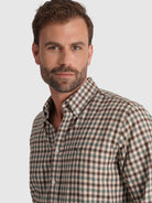 Camisa Flanela Castanha Manga Comprida Regular Fit Mr. Blue