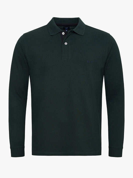 GREEN POLO LONG SLEEVE REGULAR FIT MR. BLUE