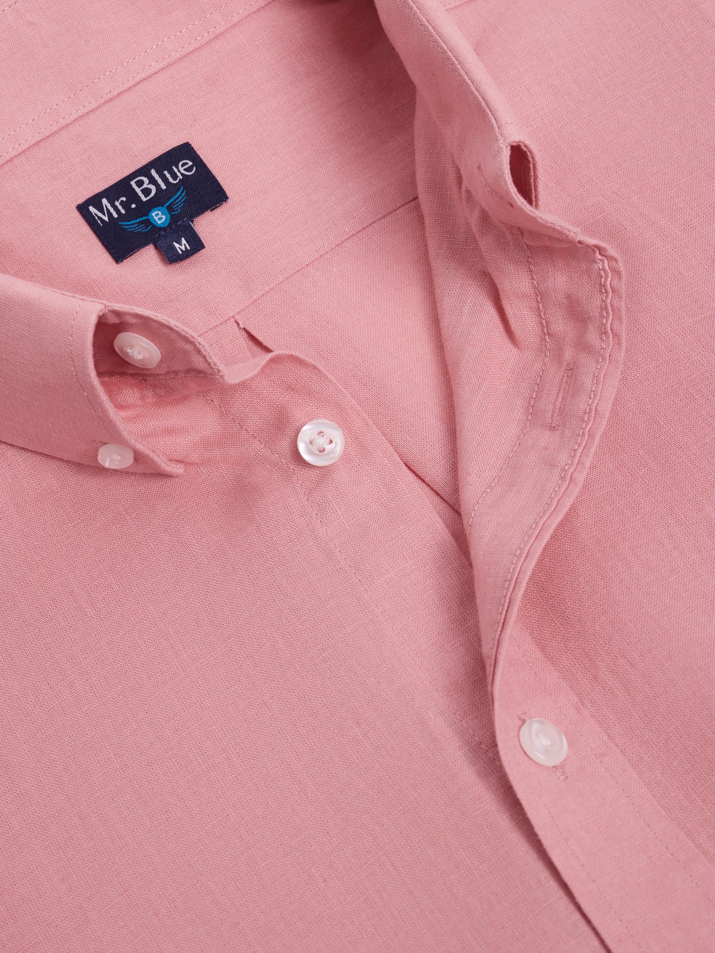 Camisa Linho Laranja Manga Comprida Regular Fit Mr. Blue